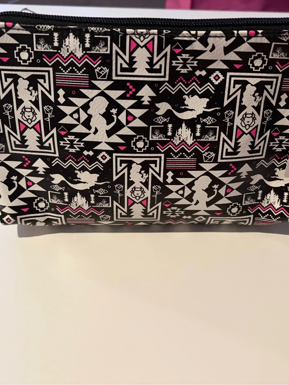 torrid Black, Pink & White Disney Princess Zip Cosmetic Pouch loungefly NWT